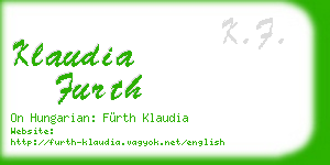 klaudia furth business card