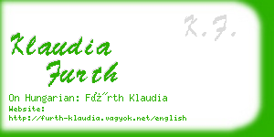 klaudia furth business card